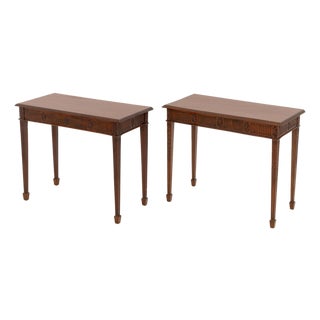 George III Style Mahogany Side Tables, Pair For Sale