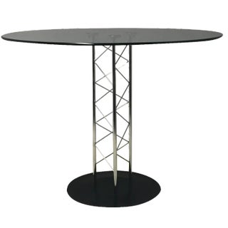 Italian Glass & Chrome Round Table For Sale