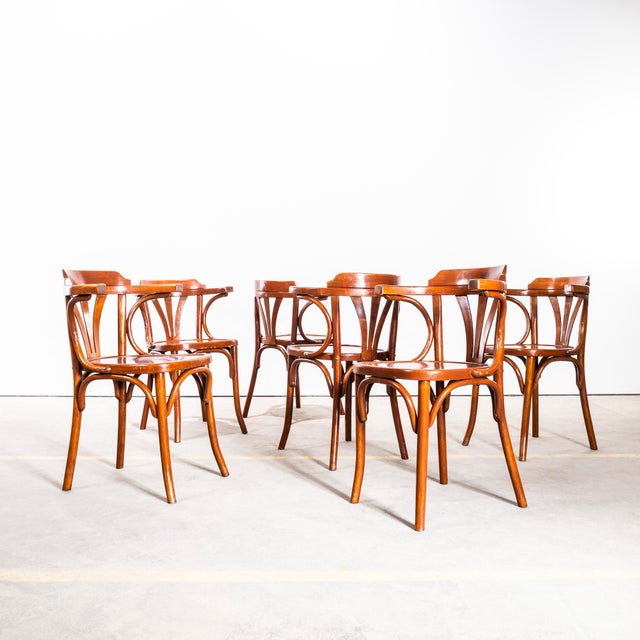 Burnt Orange Three Spoked Fan Back Armchairs, 1980s, Set of 6 For Sale - Image 3 of 8