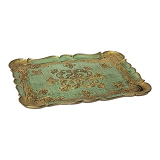 Italian Gold Gilt Tole Tray - Rectangular For Sale