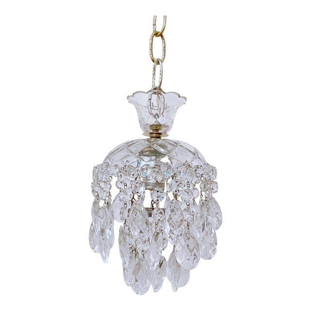 Vintage Layered Chandelier With Cut Glass Dish For Sale