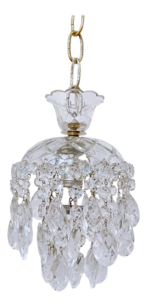 Vintage Layered Chandelier With Cut Glass Dish