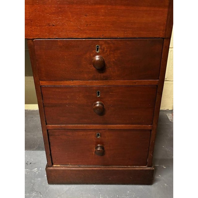 Victorian Mahogany Architects Desk with Drawers and Top Storage For Sale - Image 4 of 8