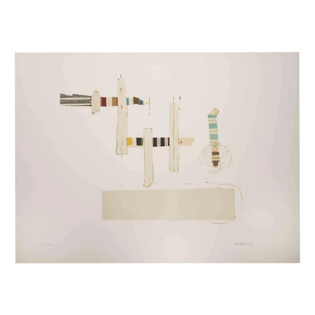 Guido Marelli, Totem, Lithograph, 1970s For Sale