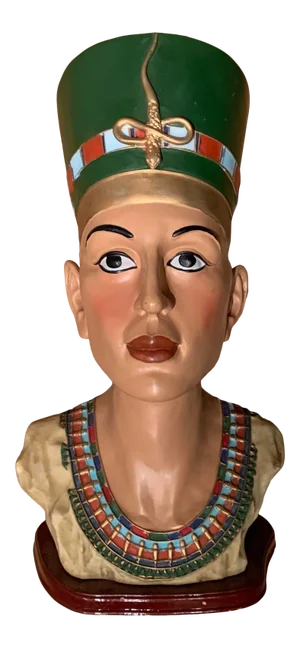 Vintage Composite Painted Egyptian Bust