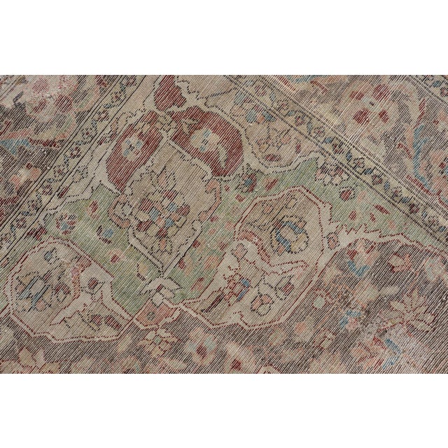 Antique Persian Malayer Gallery Rug With Large Floral Medallion With Soft Colors For Sale - Image 14 of 14