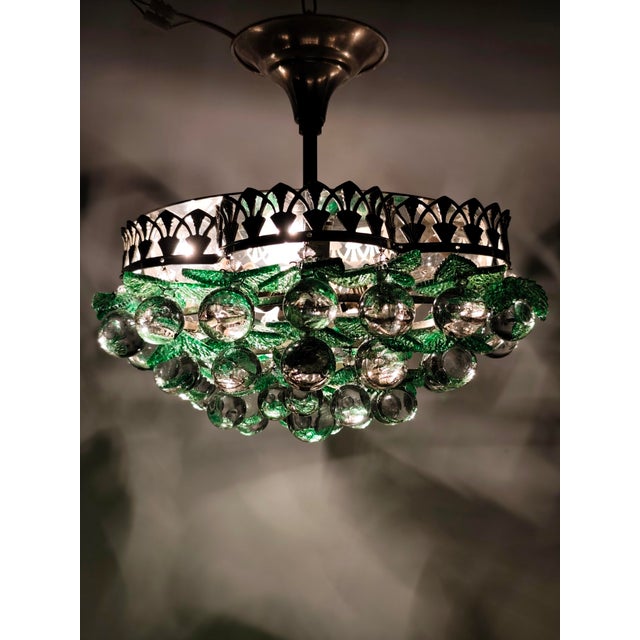 Vintage Italian Crystal Ceiling Lamp, 1960s For Sale - Image 14 of 18