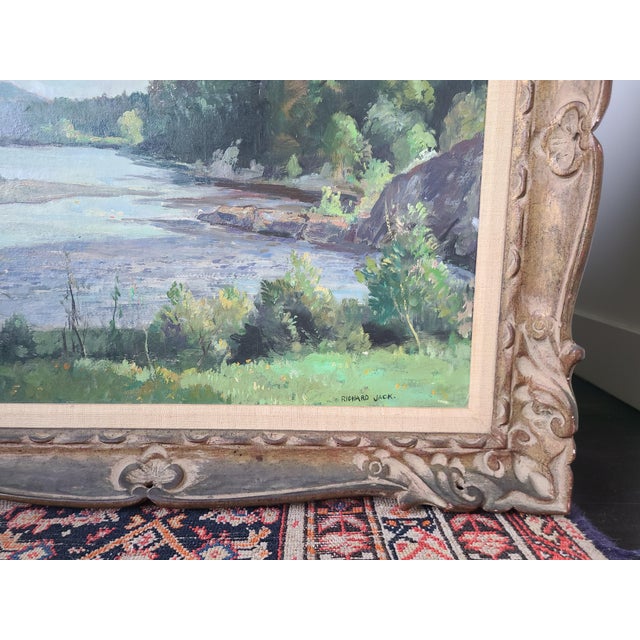 Richard Jack Antique 1930's Oil Painting Ammonoosuc River New Hampshire For Sale - Image 16 of 18