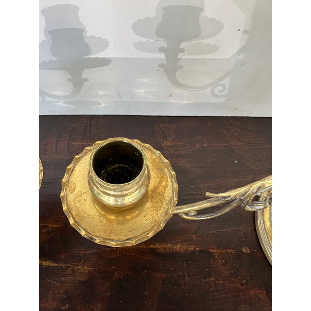 Pair of English 19th Century Brass Piano Candleholders Signed Wt&s For Sale - Image 11 of 14