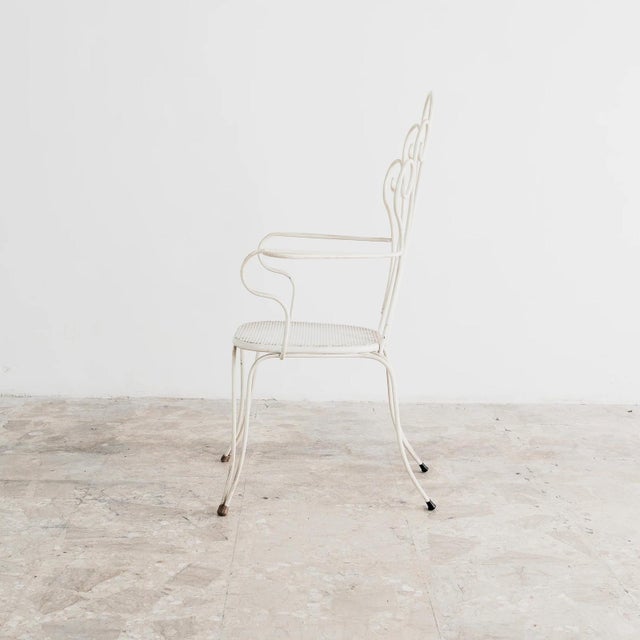 1950s Garden Armchairs in White Iron attributed to Lio Carminati, 1950s, Set of 4 For Sale - Image 5 of 13