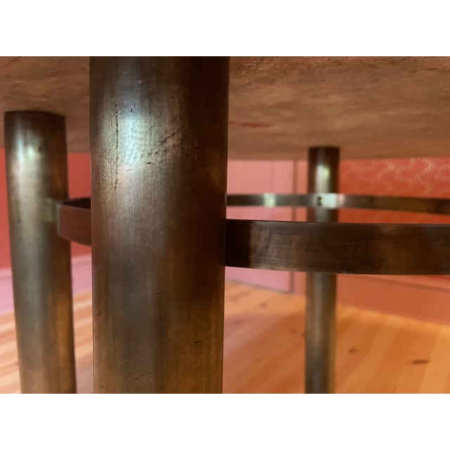 1970s Vintage Brass and Marble Dining Table For Sale In New York - Image 6 of 6