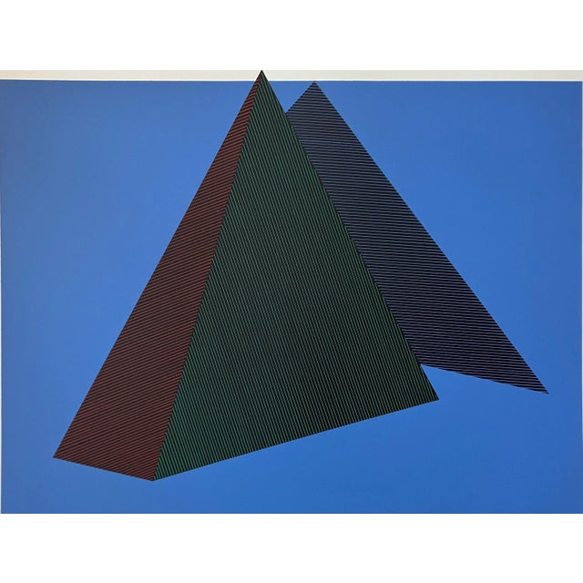 1980s "Bermuda Triangle" Jean-Marie Haesle Abstract Geometric Signed and Numbered Serigraph For Sale