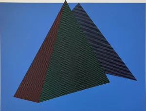 1980s "Bermuda Triangle" Jean-Marie Haesle Abstract Geometric Signed and Numbered Serigraph