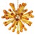 Metal Murano Glass Sputnik Chandelier With Gold Frame and Amber Air Drops For Sale - Image 7 of 7