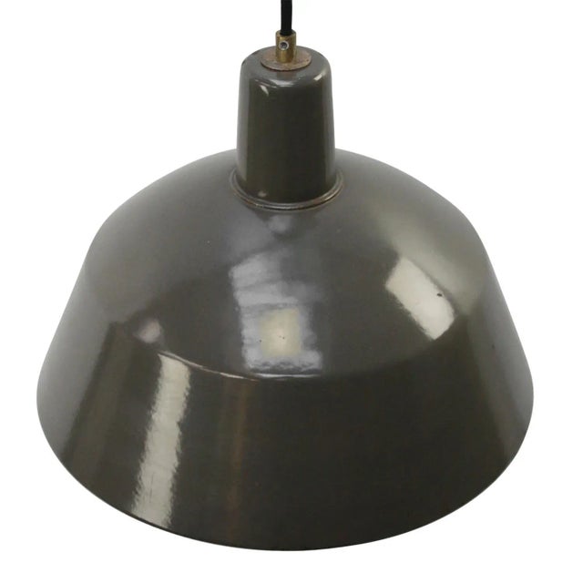 Factory hanging light brown enamel with black type, white interior e27 / e26 depending on destination, all lights are...