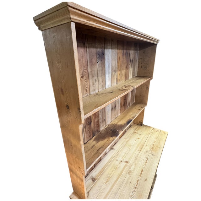 Wood Late 19th Century Pine Kitchen Dresser with Open Shelving, 1890s For Sale - Image 7 of 10