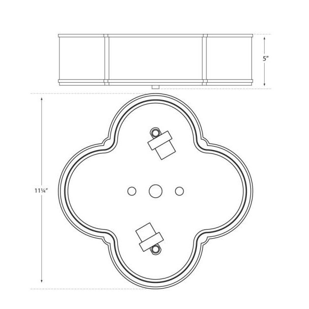 Traditional Alexa Hampton for Visual Comfort Signature Basil Small Flush Mount in Polished Nickel & Clear Glass Rods with Frosted Glass For Sale - Image 3 of 3