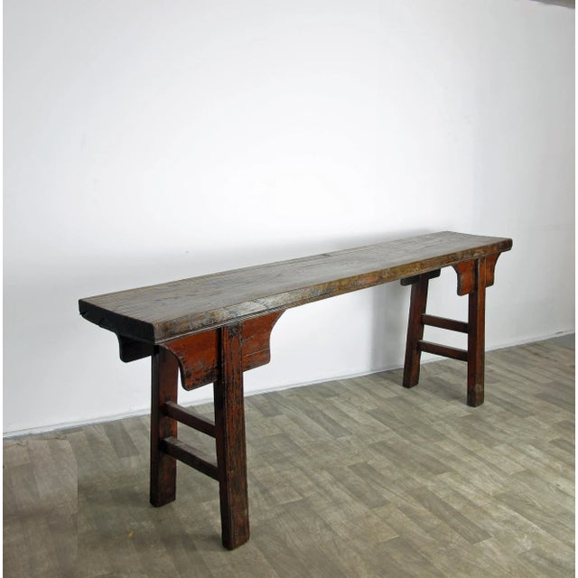 Hebei 8 Ft Long Antique Countryside Console Table For Sale - Image 4 of 12