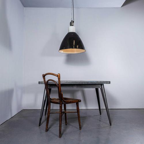 Large Industrial Black Enamel Pendant Lamp, 1960s For Sale - Image 4 of 13