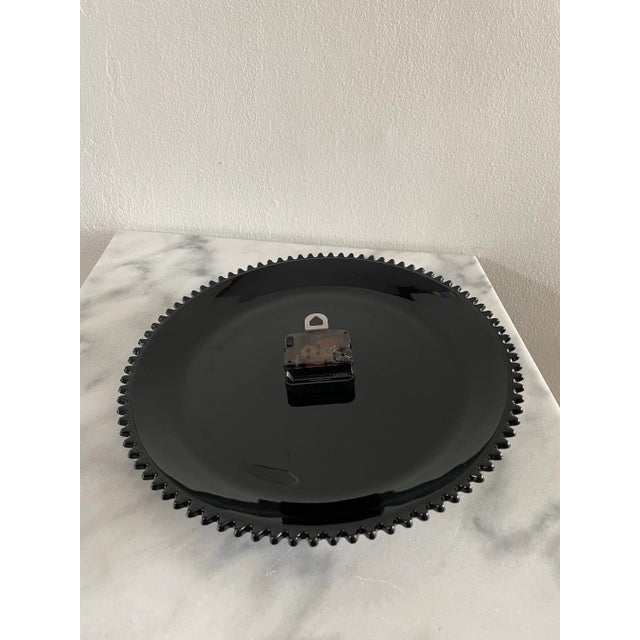 1970s Black Glass Clock by Tiara Glass For Sale - Image 4 of 6