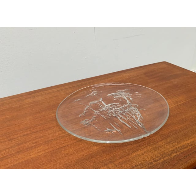 Mid-Century Modern Large Mid-Century Finnish Glass Plate by Kaija Aarikka for Humppila For Sale - Image 3 of 18