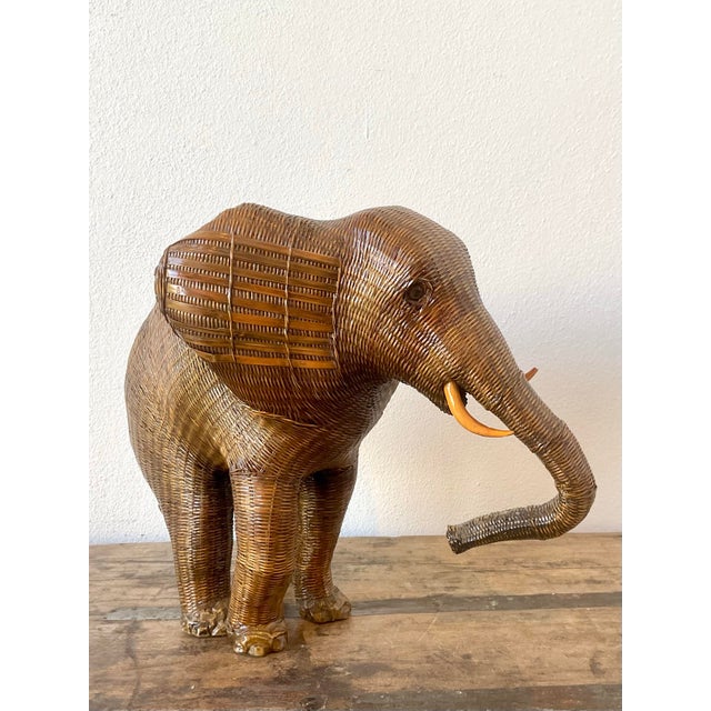Vintage Shanghai Weave Elephant Basket For Sale - Image 11 of 12