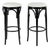 Art Deco Stools in Lacquered Wood and White Leather, Italy, 1970s, Set of 2 For Sale
