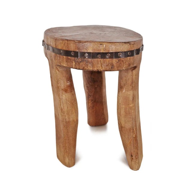 Vintage Naga Wood Stool For Sale - Image 4 of 4