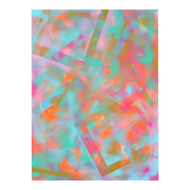 Pink and Cyan Abstract For Sale