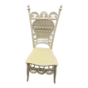 Rare! Heywood Brothers and Wakefield Company 1898 White Wicker Ladies Reception Chair, #6497a