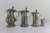 Antique German Pewter Tankards, early 19th century. Set of 4. Highly decorative set of four German jugs or tankards with...