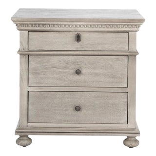 Allisyn 3 Drawer Wood Nightstand - Light Grey For Sale