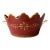 Vintage Maroon Gold Hand Painted French Tole Cachepot For Sale
