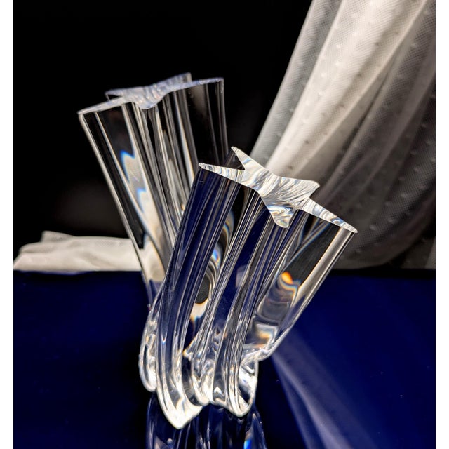 Steuben Steuben Star Stream Crystal Sculpture, Neil Cohen 1988 Design, Steuben Catalog #8567 For Sale - Image 4 of 9