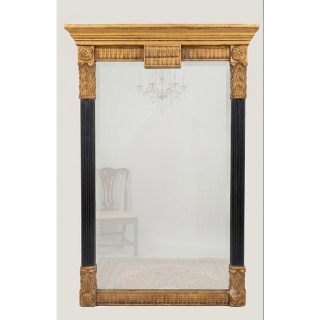 Vintage Neoclassical John-Richard Ebonized & Gold Leaf Architectural Elegant Wall Mirror- 3 Available For Sale - Image 13 of 13