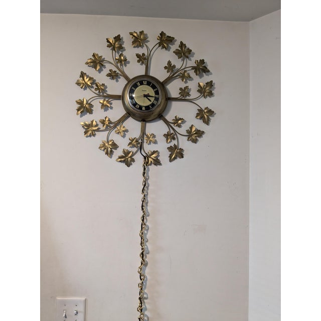 Metal 1960s, Mid-Century Modern "Starburst" United Wall Clock For Sale - Image 7 of 10