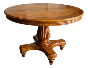 Late 20th Century Burl Wood Round Pedestal Dining Table