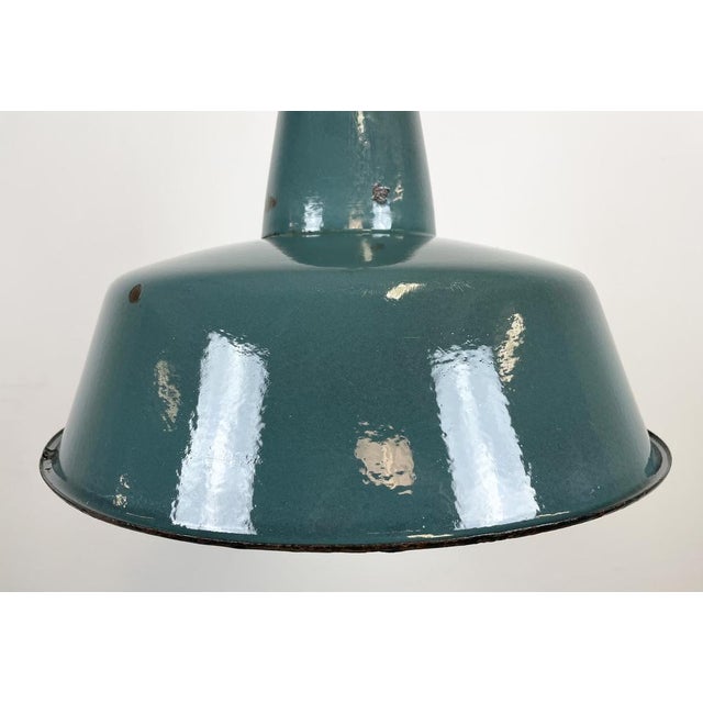 1960s Industrial Green Enamel Factory Lamp, 1960s For Sale - Image 5 of 15