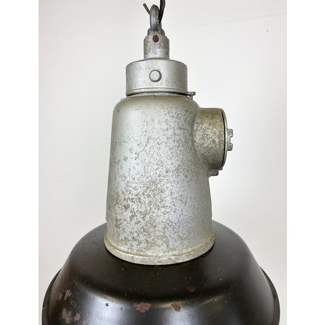 Italian Industrial Black Enamel Cage Pendant Light from Cortem Milano, 1960s For Sale - Image 11 of 18