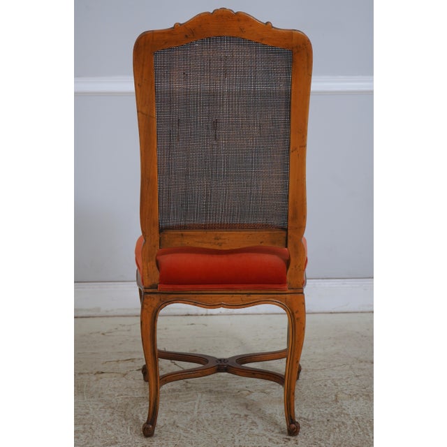 Set of 6 French Louis XV Walnut Cane Back Dining Chairs For Sale - Image 4 of 18