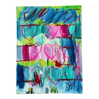 Abstract Painting on Canvas Board Invincible Hearts II For Sale