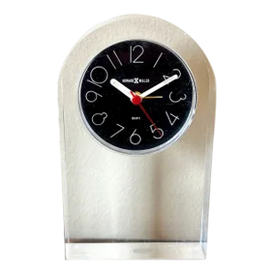 1970s Lucite Howard Miller Desk Clock