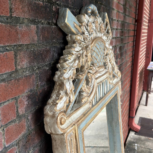Late 20th Century Louis XVI Wall Mirror Newly Painted in Swedish Gustavian Style For Sale - Image 15 of 16
