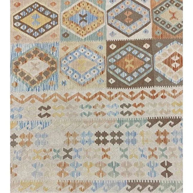 Handwoven Turkish Kilim Area Rug 10’1″ X 13’0″ For Sale - Image 9 of 11