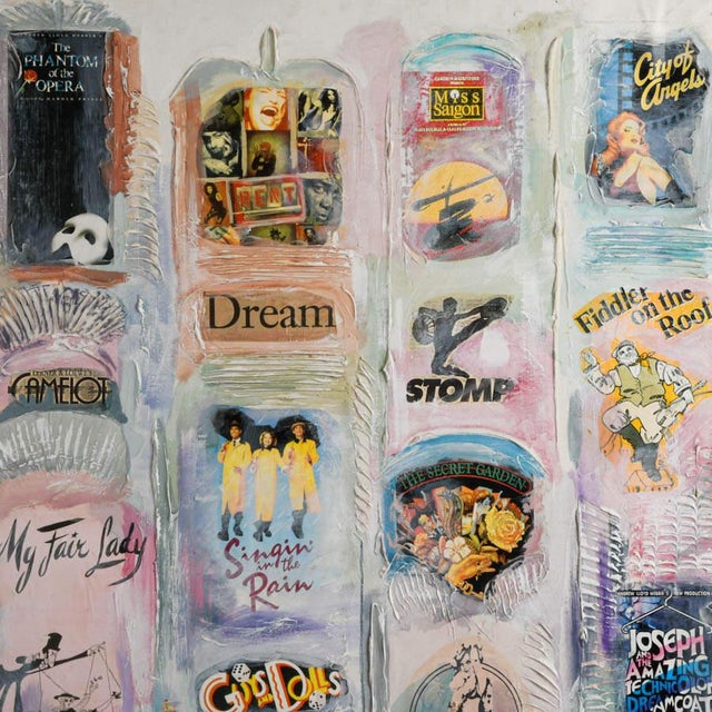 Late 20th Century Signed Anita Baldwin Broadway Musical Mixed Media Montage on Canvas For Sale - Image 4 of 13