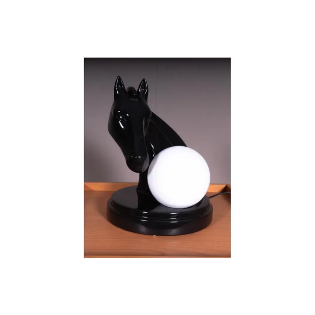 Horse with Sphere Table Lamp For Sale - Image 3 of 6