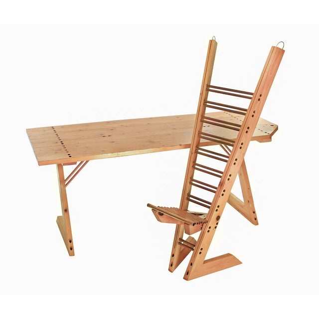 Vintage Desk and Chair Set Crafted from Repurposed Wood Chairish