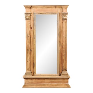 19th C French Tall Mirror w/Column Accents For Sale