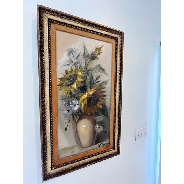Vintage Italian Floral Still Life Oil Painting by Grimani, W. T. Burger Co. For Sale - Image 4 of 10