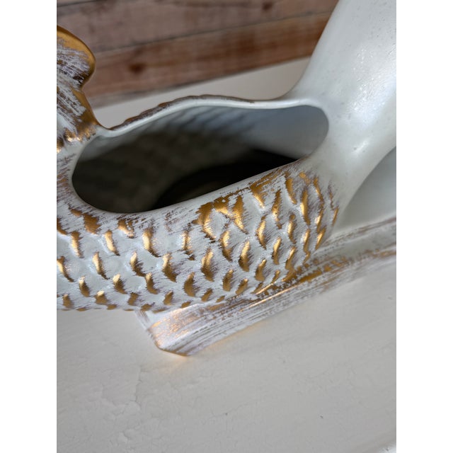 Art Deco Large Mid-Century Haege Pottery Mermaid Planter With Shell Dish For Sale - Image 3 of 12